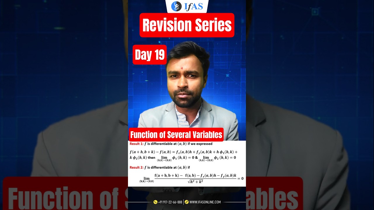 Differentiability | Real Analysis | CSIR NET Maths & GATE Maths | IFAS