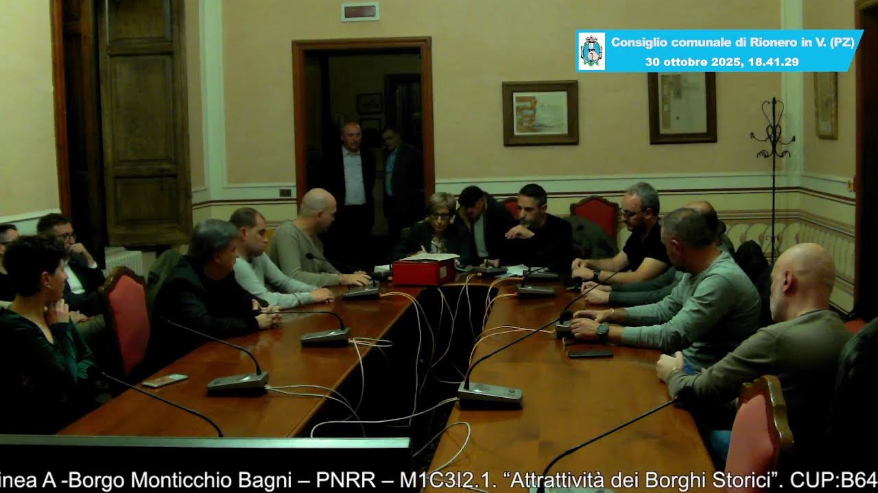 Consiglio Comunale di Rionero in Vulture (PZ) del 30 ottobre 2025