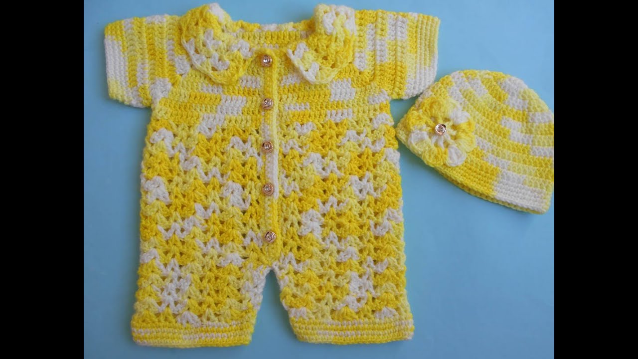 Baby Crochet Romper Sweater /Easy Crocheted Baby Jumper Sweater
