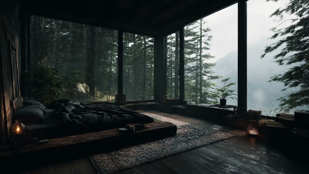 3 Hour Rainstorm and Soft Thunder Sounds for Peaceful Night and Deep Relaxation