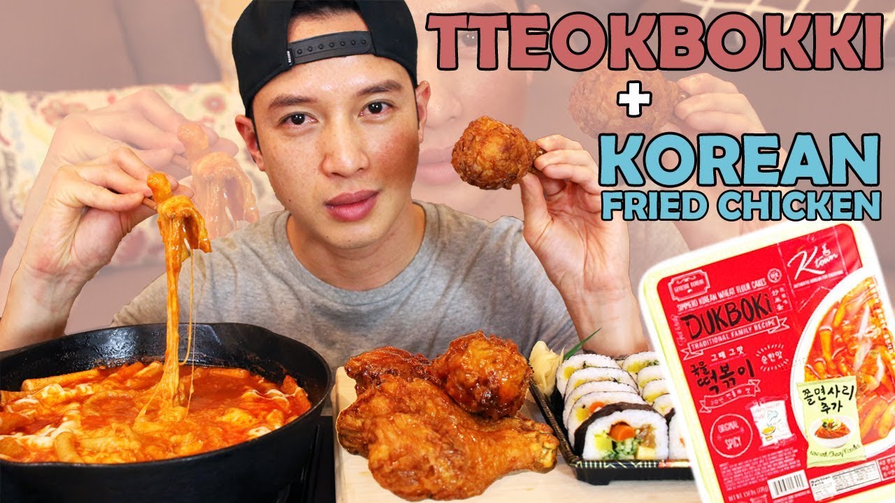 cookbang • mukbang • 🔥 TTEOKBOKKI (떡볶이) & 🍗 KOREAN FRIED CHICKEN & 🍱 FUTOMAKI ROLL