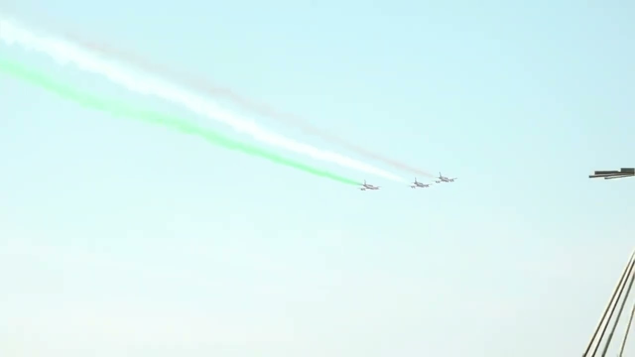 Indian Air Force HJT-16 KIRAN Aircraft & CHETAK Helicopter Flypast