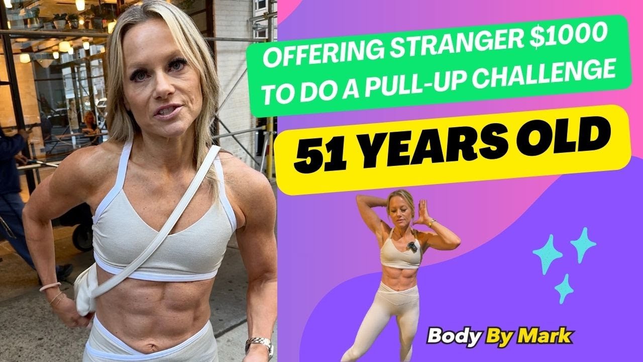 Offering 51 year old woman $1000 to do a pull-up challenge.