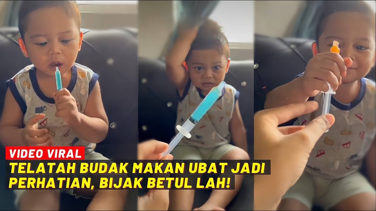 TELATAH BUDAK MAKAN UBAT JADI PERHATIAN, BIJAK BETUL LAH !!