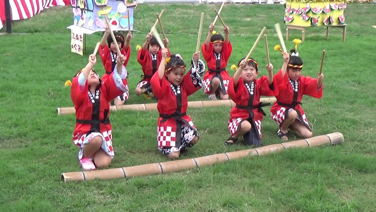 とっとりまなびや園-夏祭り【竹太鼓】5歳児(ぞう組)／嵐 「GUTS!」