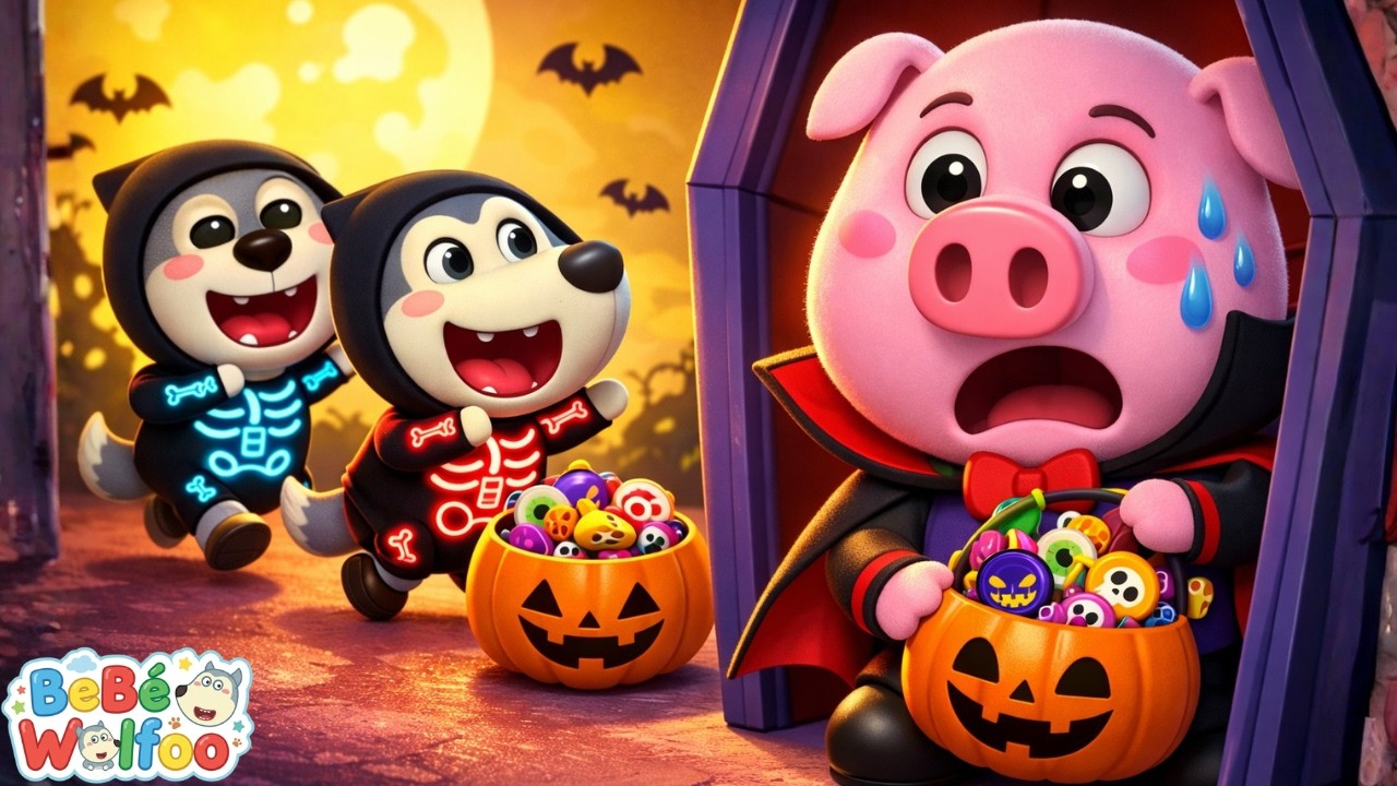 Bebé Wolfoo | Piggy tiene miedo en Halloween | Dibujos animados para niños