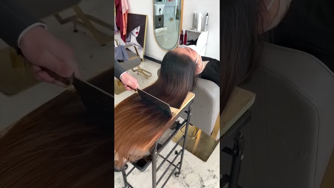 Super🔥 Girl Hair Cutting with knife | Famous barber 👦 | PHD Hair | #shorts #haircutting #phd_hair