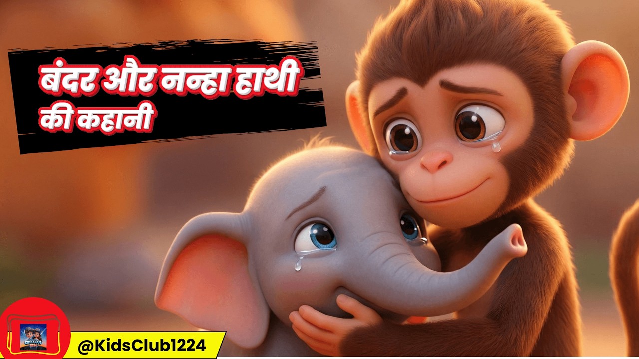 बंदर और नन्हा हाथी की कहानी | Monkey and Elephant Cartoon | #munki #monkey #elephant #cartoon
