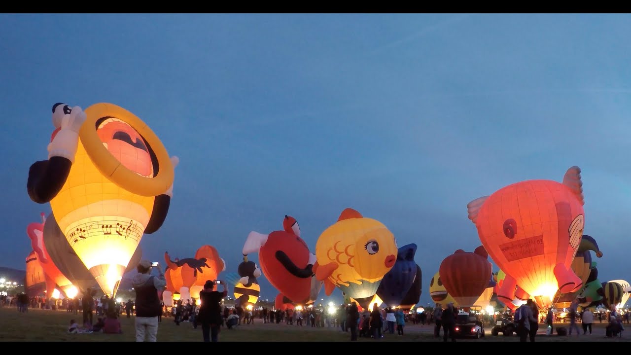 2018 Albuquerque International Balloon Fiesta 4k Special Shapes  Glowdeo Time Lapse