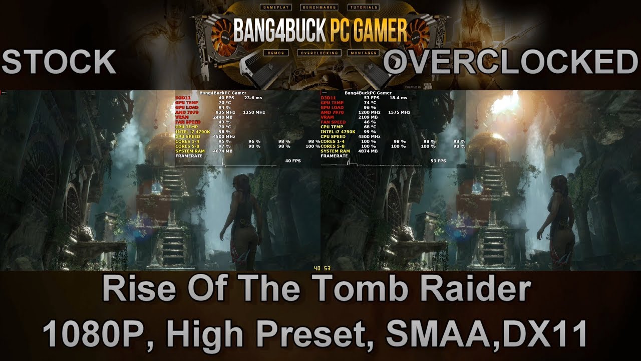 AMD Radeon HD 7950 Stock VS Overclocked Performance | i7 4790K 4.5GHz