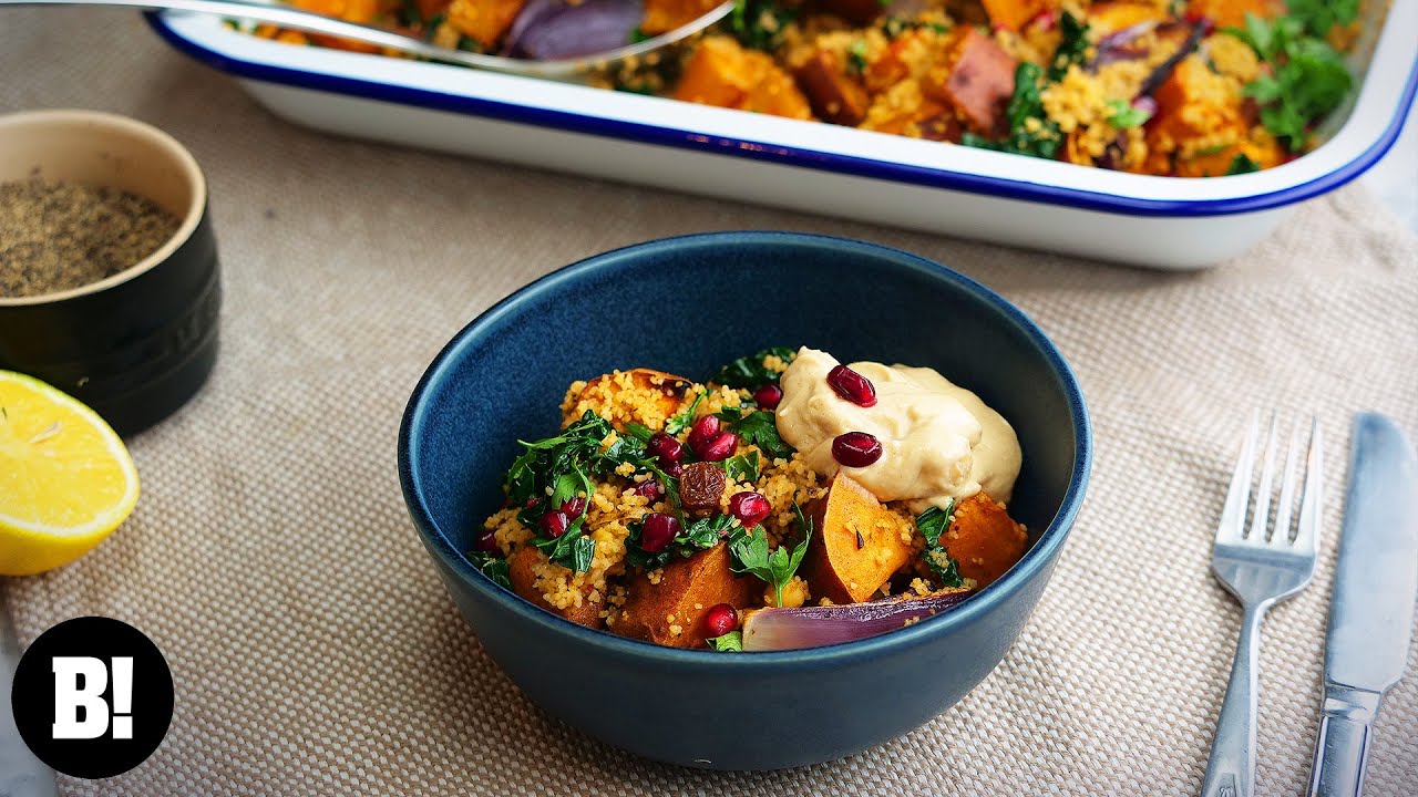 Roasted Sweet Potato Couscous Salad (Easy, Healthy, Vegan Recipe)