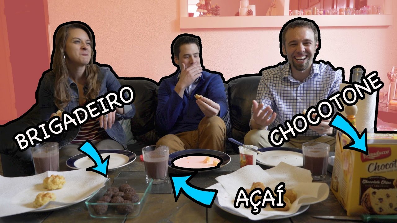 GRINGOS COMEM LANCHES DO BRASIL! (Brigadeiro, coxinha, chocotone e mais)