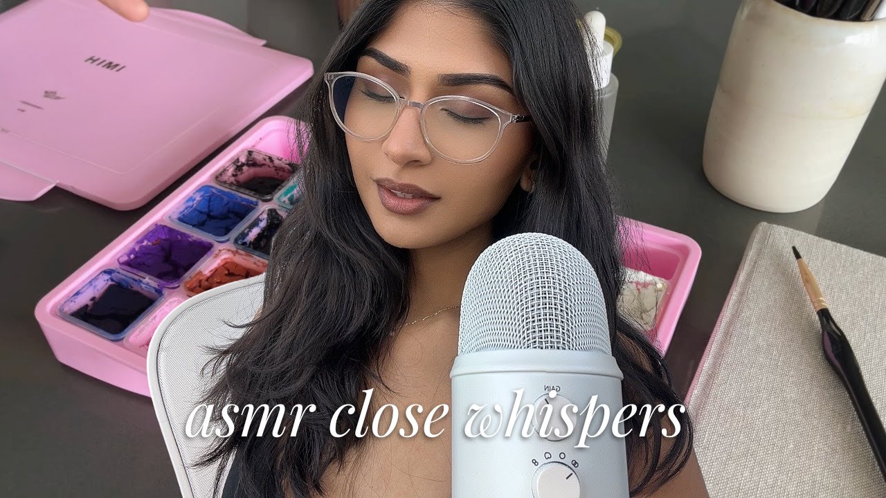asmr close whispers while I rehydrate my gouache paint 🎨 | himi gouache painting prep
