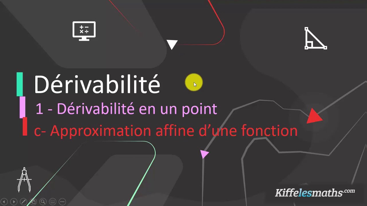 Dérivabilité 1-c Dérivabilité en un point - Approximation affine