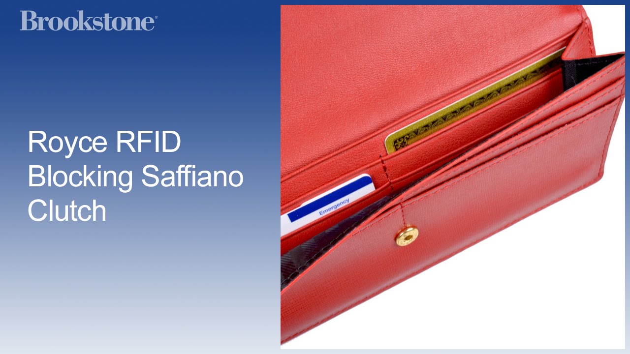 Royce RFID Blocking Saffiano Clutch