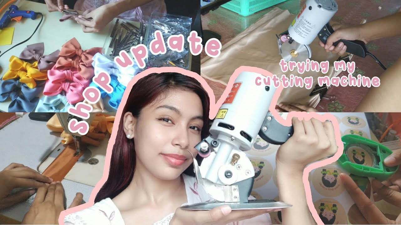 studio vlog✨shop update, fabric cutting machine, making scrunchies & headband | Nicia
