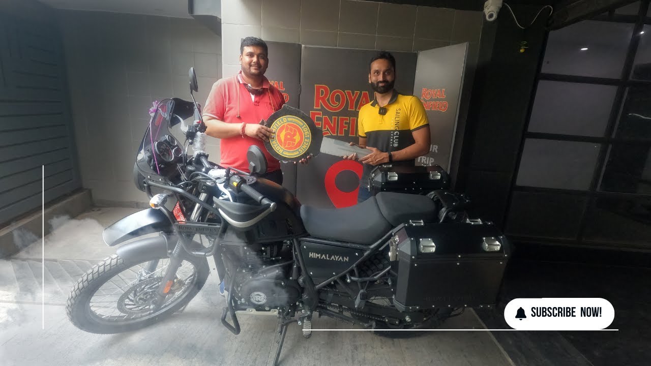Taking Delivery Of Royal Enfield Himalayan 2022 Granite Black | Modifications | The Riding Saga