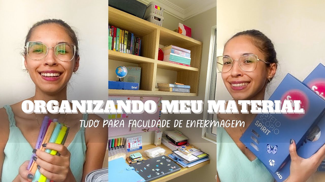 ORGANIZANDO MEU MATERIAL PARA FACULDADE | volta as aulas Enfermagem 👩🏼‍⚕️💉📚