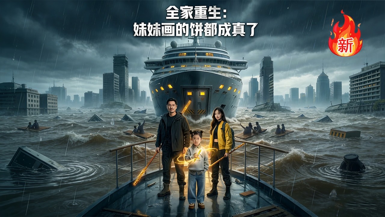 【热门🔥剧】《全家重生：妹妹画的饼都成真了》全家携异能重生，妹妹一笔绘出末日方舟。当暴雨淹没世界，我们冷眼看着前世推我们下水的至亲！ #漫剧#完结#玄幻#逆袭#嘎嘎乐#科幻