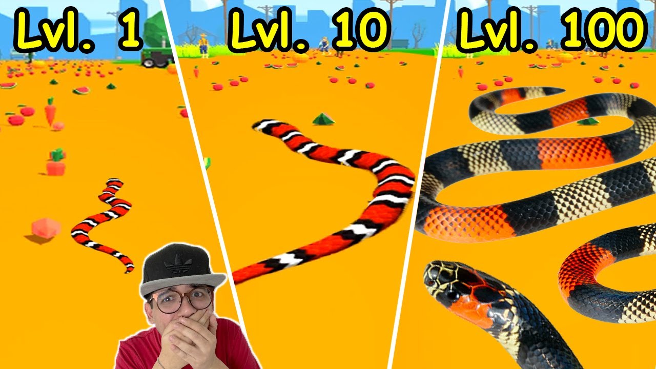 ALIMENTE A COBRA PARA ELA EVOLUIR PARA UMA SERPENTE GIGANTE!!! - Idle Snake (jogos de celular)