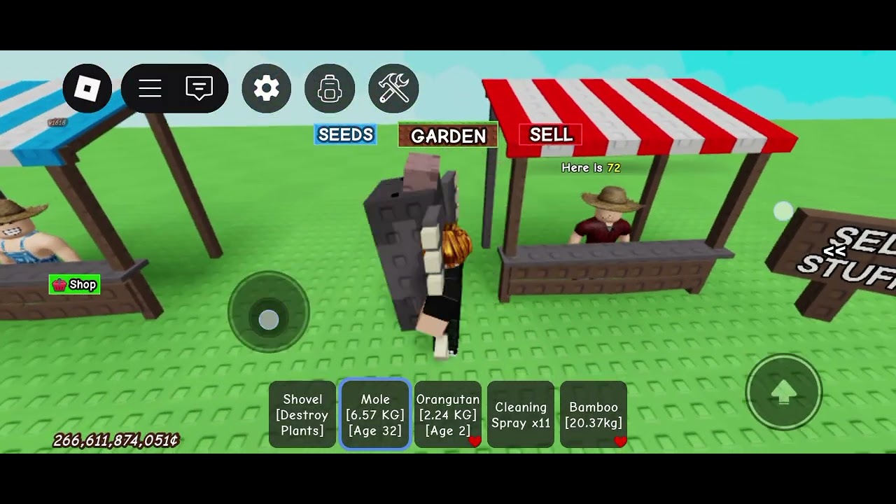 Playing grow a garden