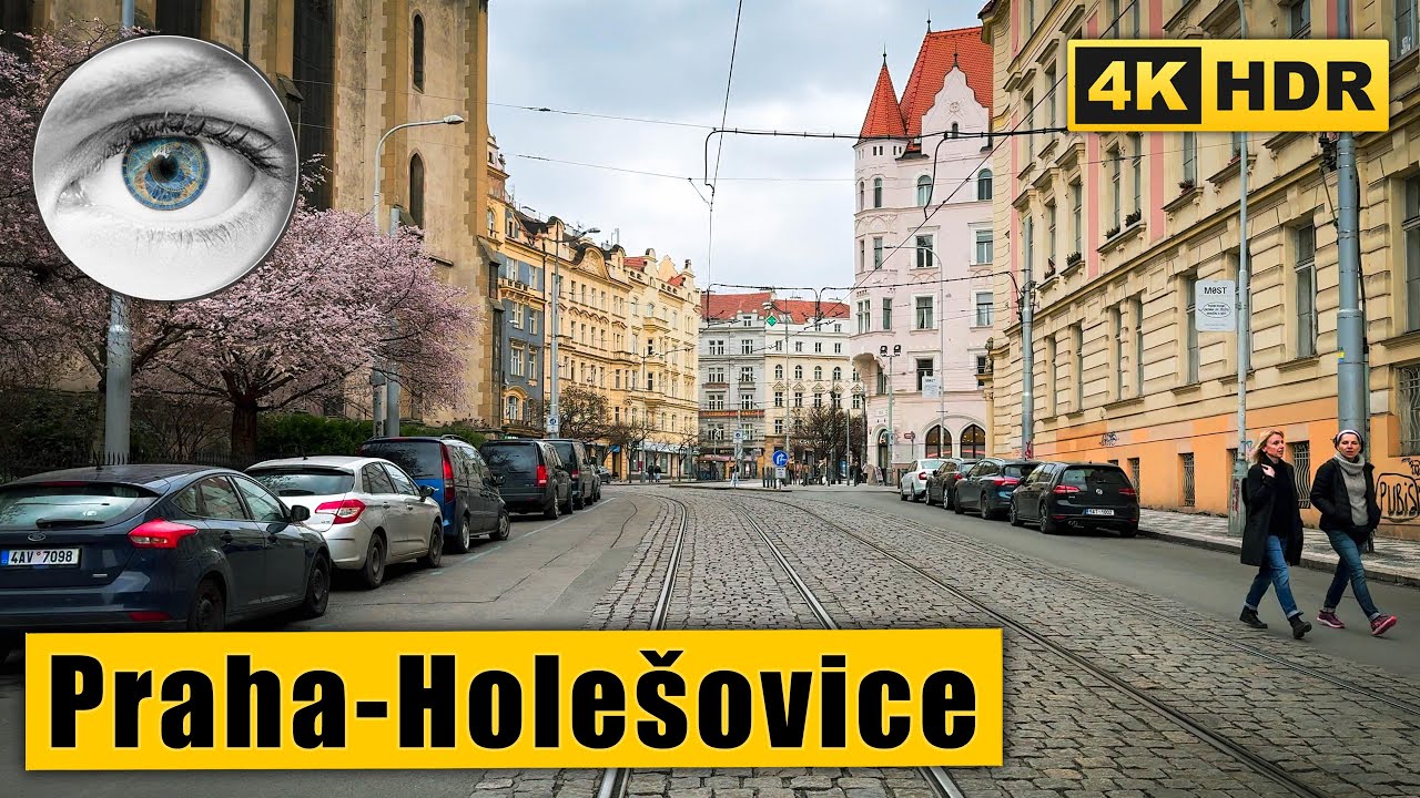 Prague Walking Tour of Holešovice-Bubny neighborhood 🇨🇿 Czech Republic 4k HDR ASMR