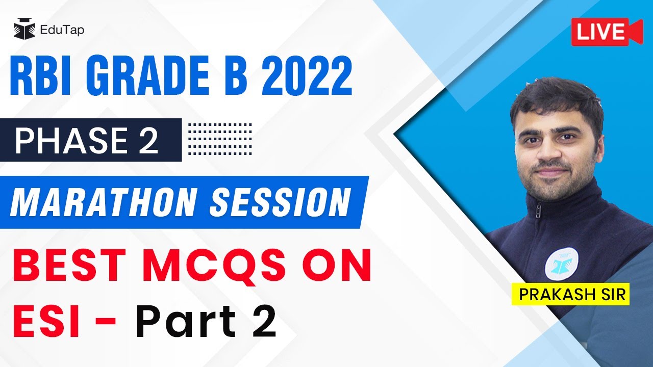 ESI Static for RBI Grade B 2022 Phase 2 | ESI Most Important MCQs | ESI Revision Notes & PDF
