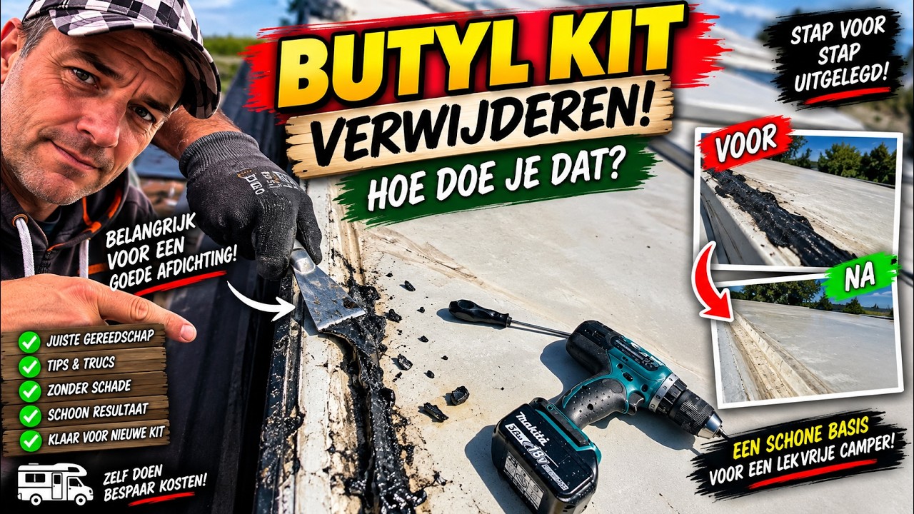 Butyl kit verwijderen van de Camper, hoe doe je dat!!