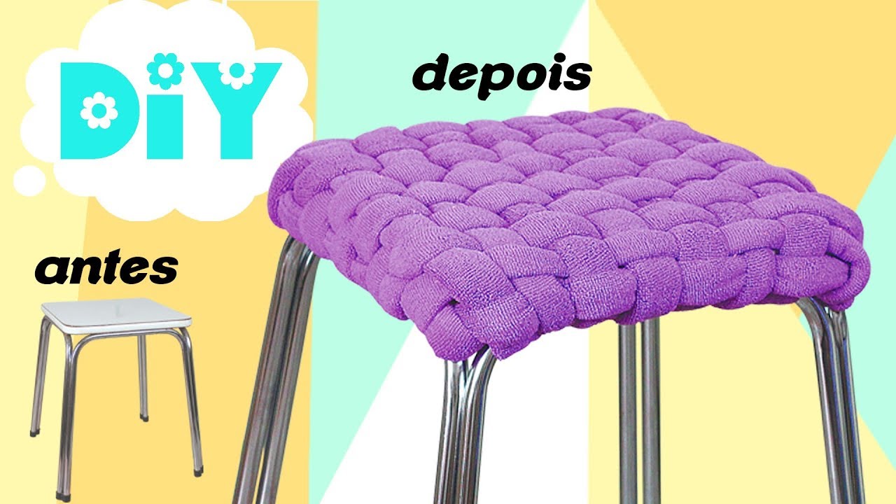 Como fazer BANCO TRANÇADO com tecido // DIY decoração