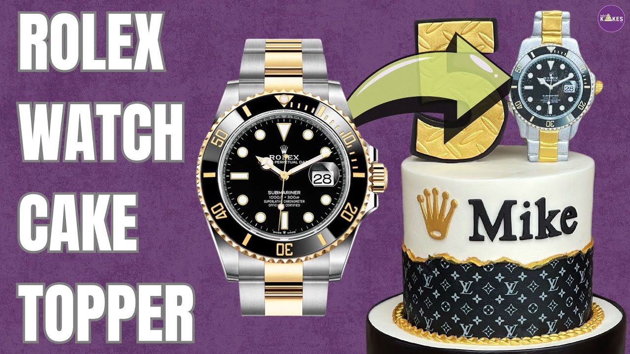 Simple Edible Rolex Watch Cake Topper
