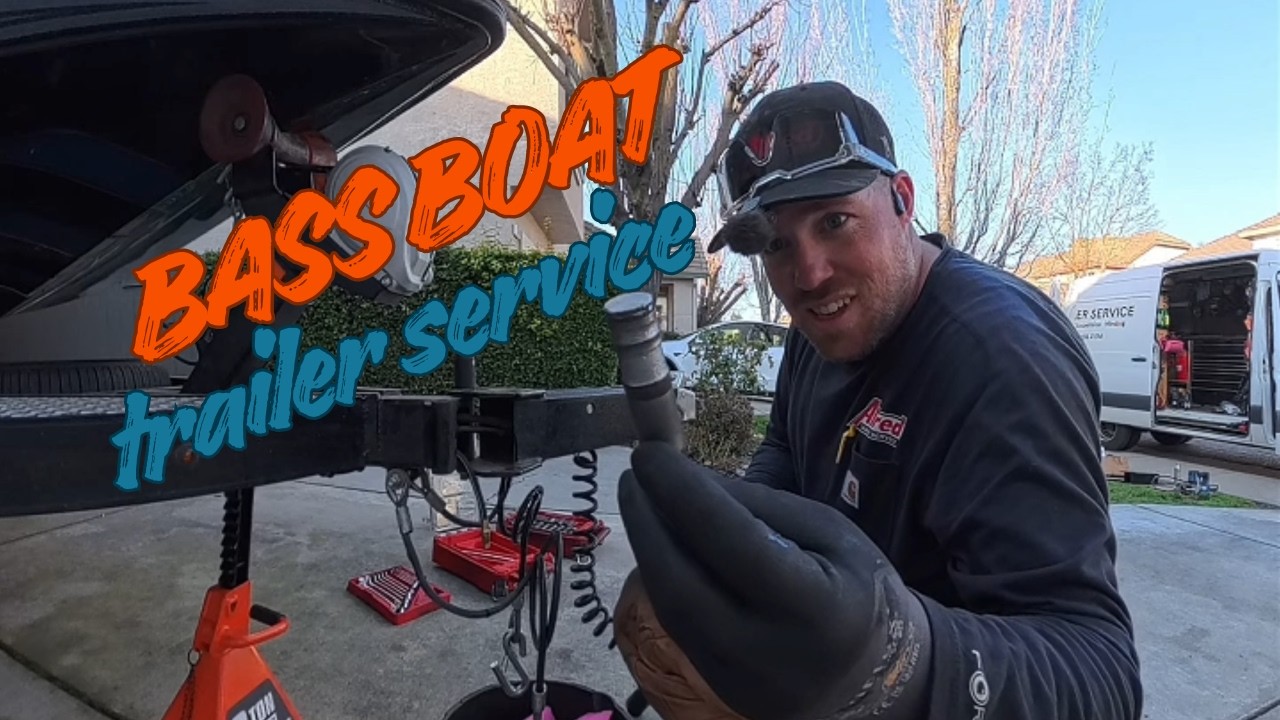 Changing Boat Trailer Axle, Servicing hubs, and Replacing Front Assembly