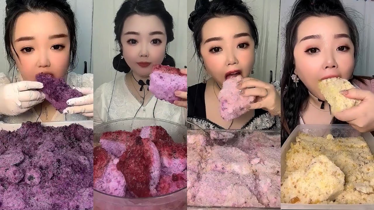 ASMR her new ice cake eating only bites part 4