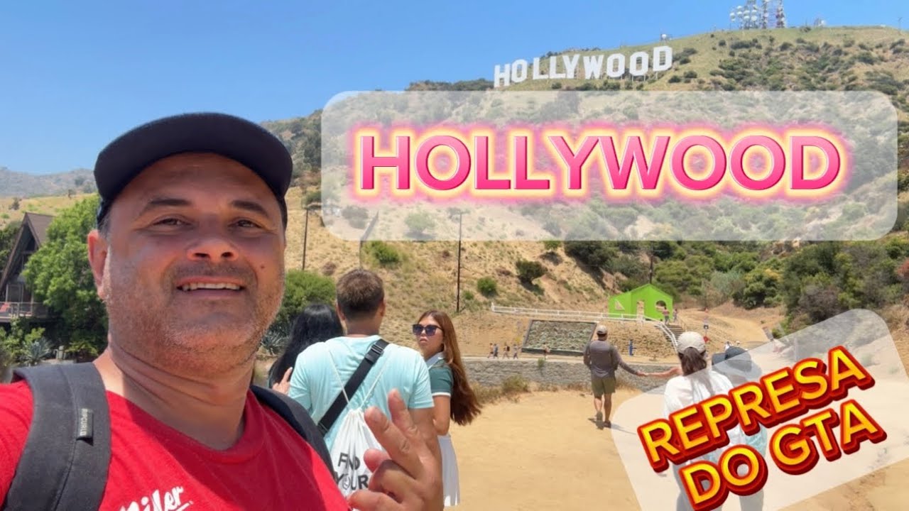 LETREIRO DE HOLLYWOOD EA FAMOSA REPRESA DO JOGO GTA. VAN MOTORHOME PELOS ESTADOS UNIDOS USA