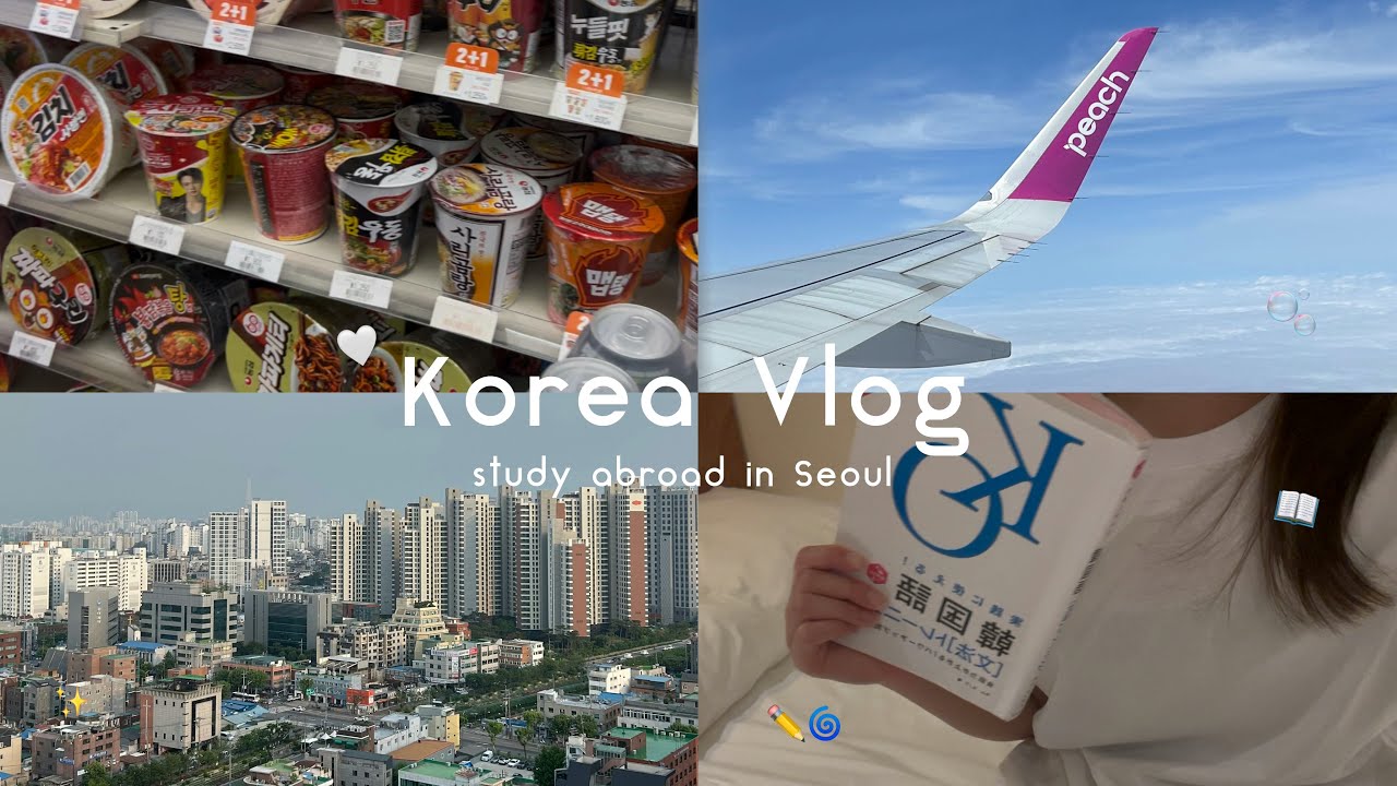【韓国 Vlog】ついに韓国留学スタート！！入国日🇰🇷✈️レベルテストから入居まで盛りだくさんの日々😵‍💫🖤