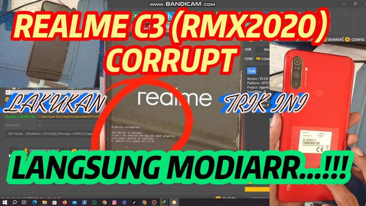 cara flash realme c3 (rmx2020) via unlocktool. realme 3 mentok logo, data corrupt dan lainya