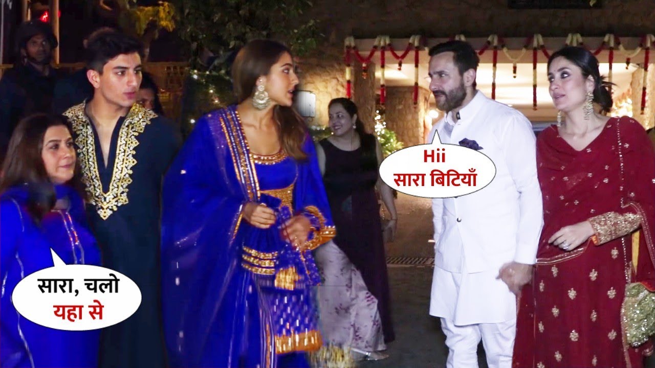 Sara Ali Khan and Her Mom Jealous n Ignores of Saif Ali Khan & Kareena | Armaan Engagement Party