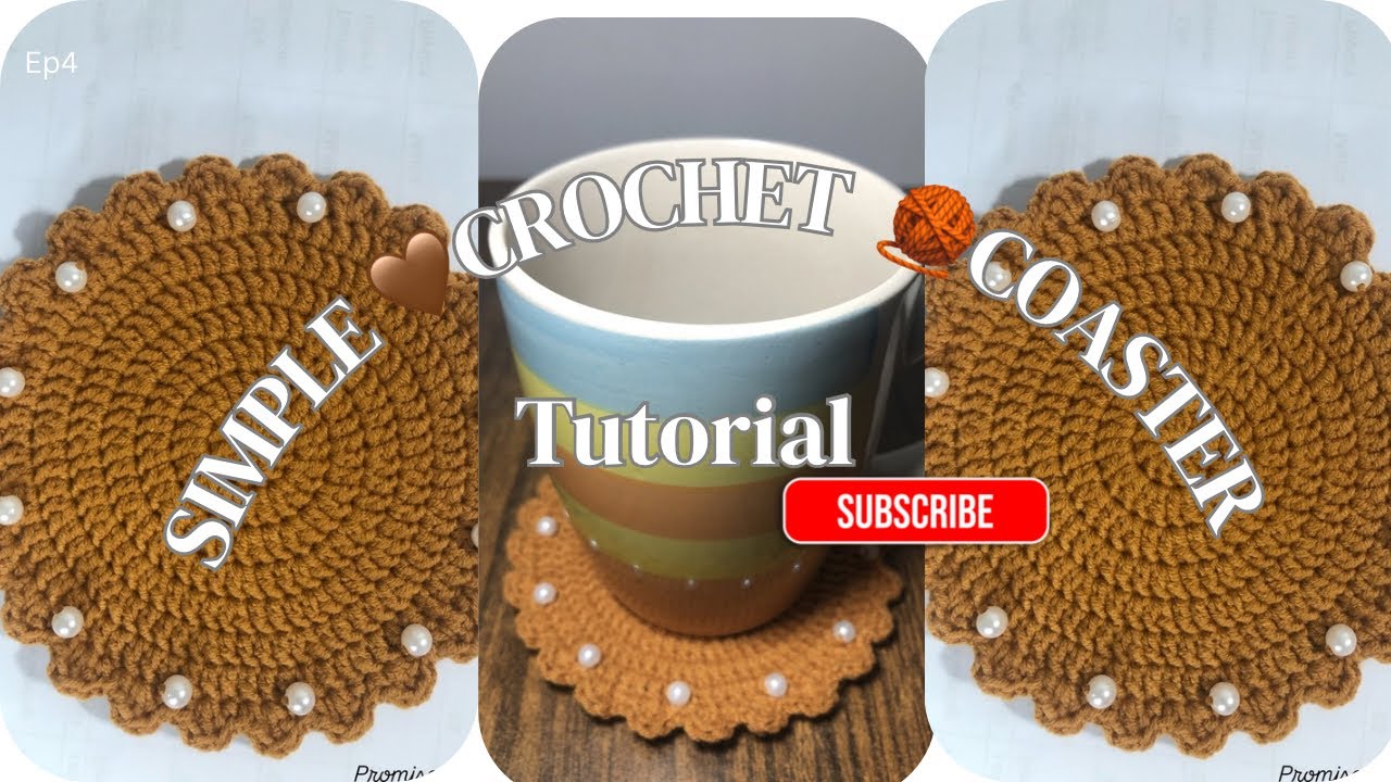 Simple 🤎 Crochet 🧶 Coaster||Tutorial