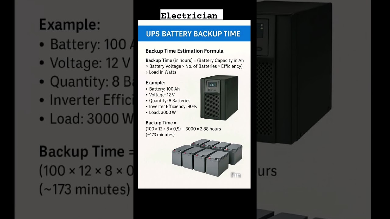 Calculation of UPS Battery Backup Time