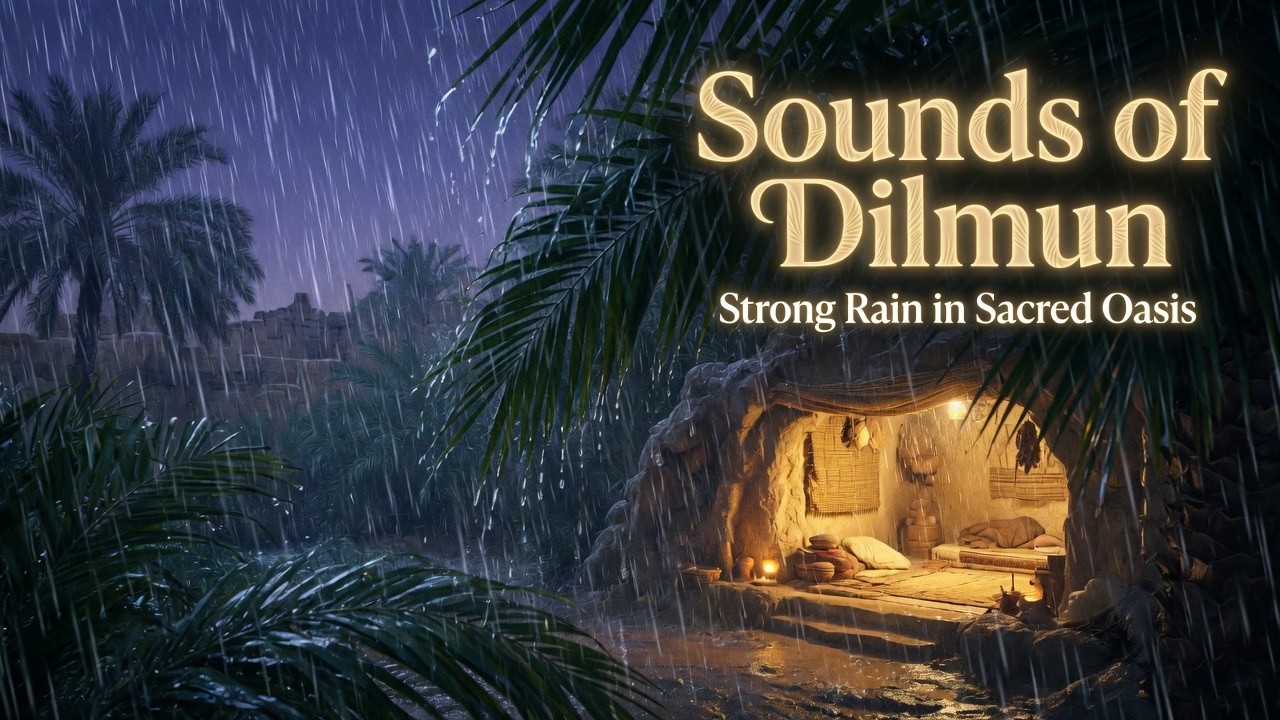 Heavy Rain in the Sacred Oasis  | 10 Hours Deep Sleep Soundscape
