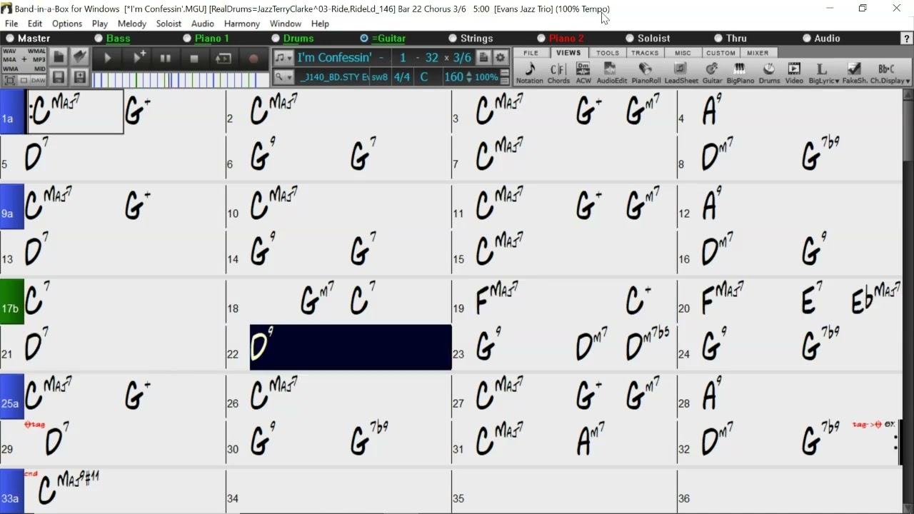 BACKING TRACK - I'M CONFESSIN' (C) 160 BPM SWING