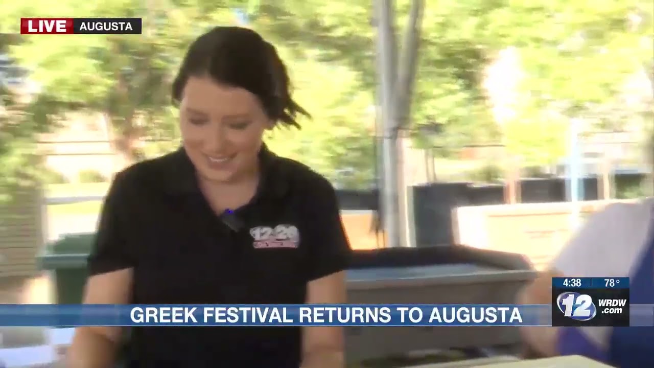 Meteorologist Emily Acton at Augusta Greek Festival