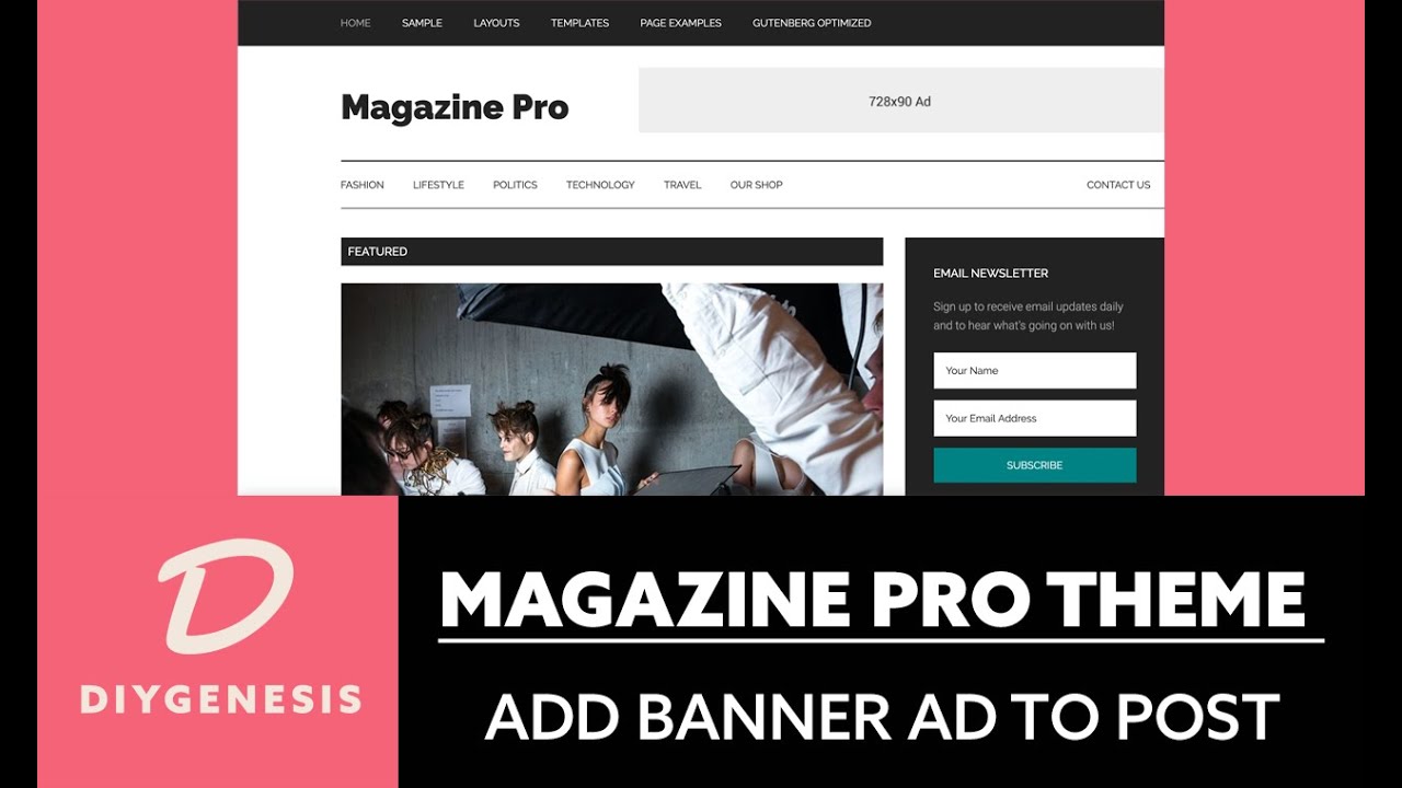 Magazine Pro Theme StudioPress 2020 - How to Add Banner Ad To Post Tutorial