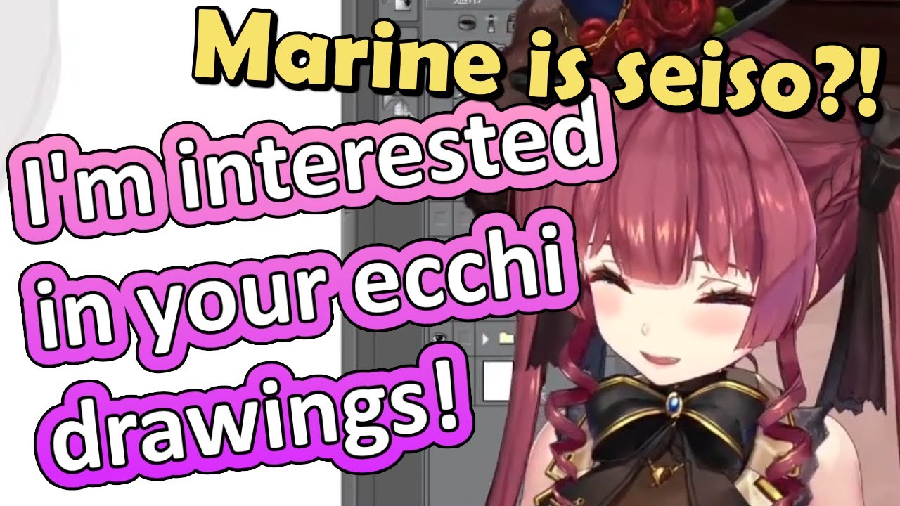 Please don't hide your ecchi fan art from Marine + Senchou being seiso [Hololive]