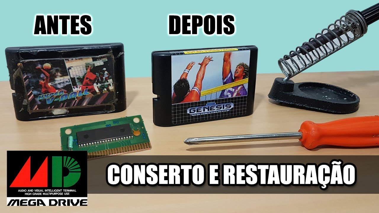 Conserto e restauração de cartucho (Mega Drive)