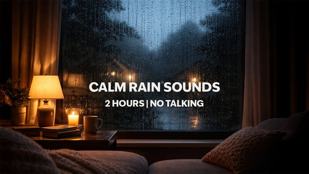 2 Hours Cozy Rain Sounds 🌧️ | Rain on Window for Sleep, Study & Relaxation