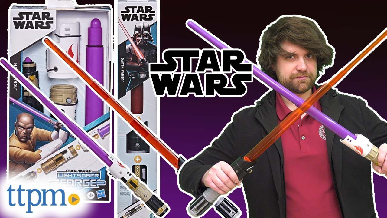 Star Wars Lightsaber Forge Mace Windu and Darth Vader from Hasbro Review!