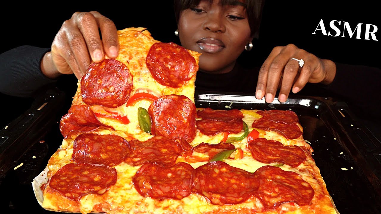 ASMR CHEESY PEPPERONI PIZZA MUKBANG (NO TALKING ) Cooking |Eating Sounds| Vikky ASMR