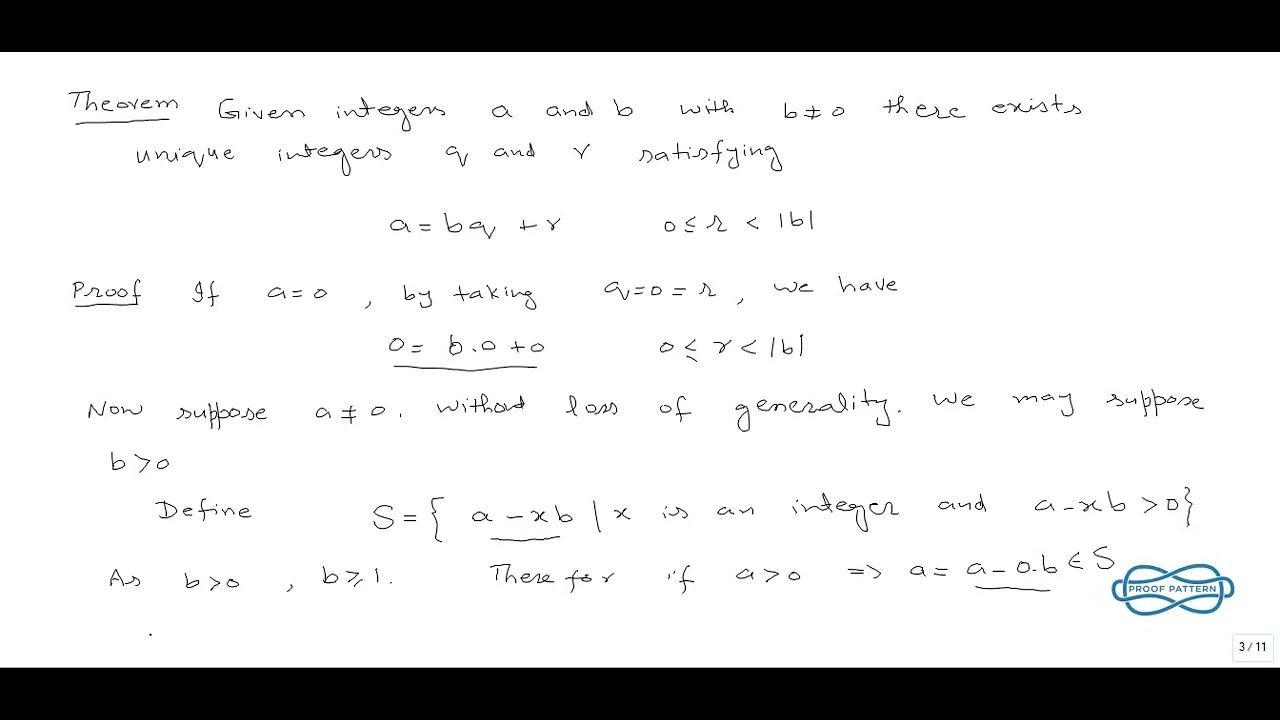 Lecture 7: Division Algorithm – Statement, Proof & Applications in Number Theory