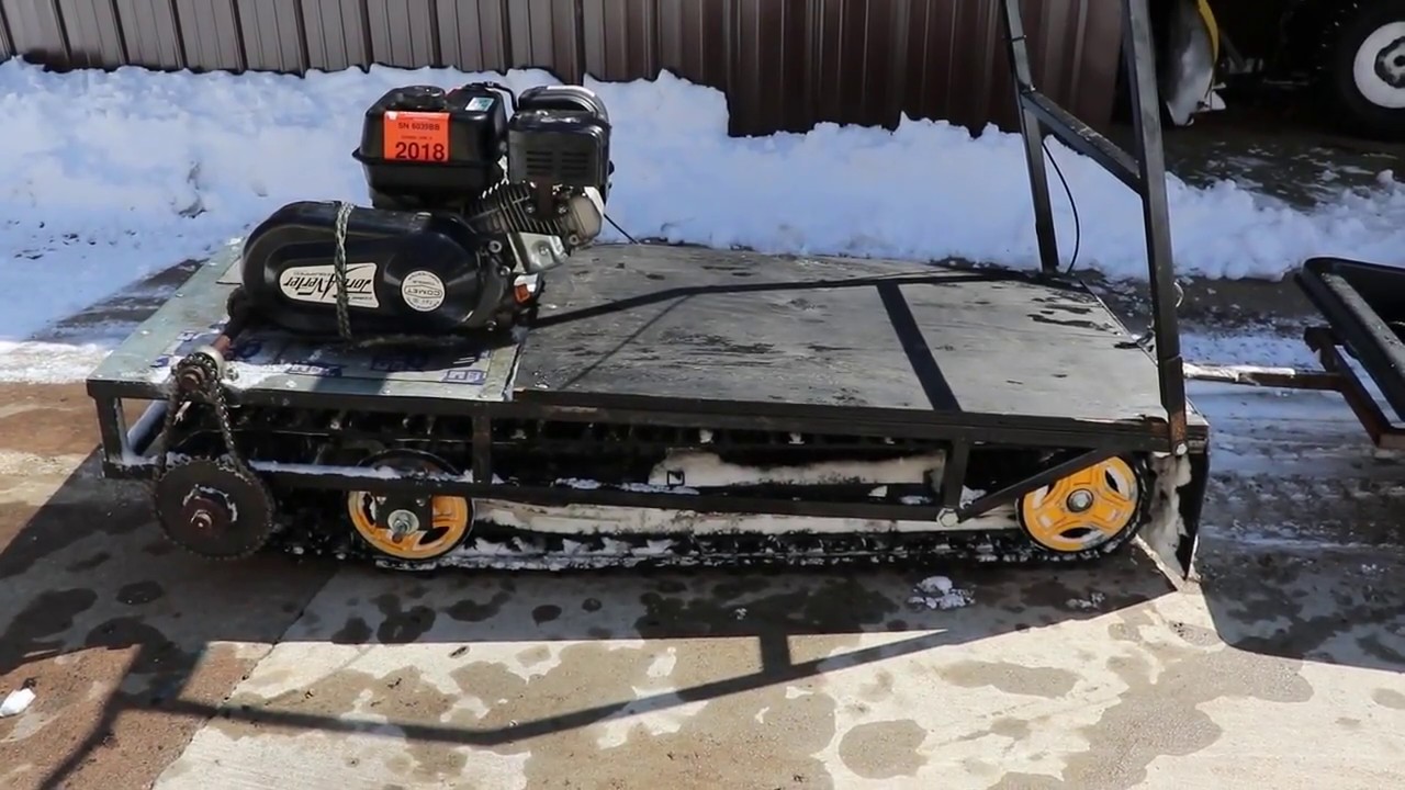 Мотособака Homemade Snowmobile, Track Sled walk around