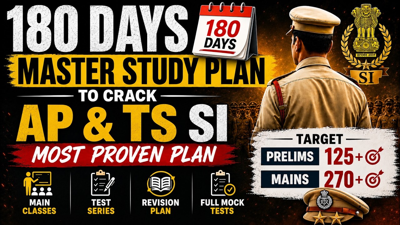 Crack Sub Inspector Job With this 180 Days Master Study Plan|| AP & Telangana Police Jobs